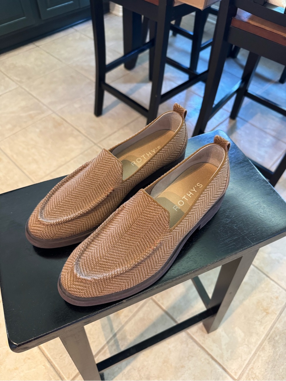 Rothy's Men's Tan Woven Slip-On Loafers